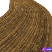 Sandy single lane road 03 (16 meters) 3D Model Vray, Corona