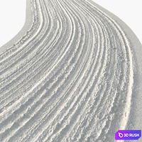 Sandy single lane road 03 (16 meters) 3D Model Vray, Corona