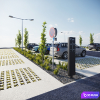 Outdoor eco-parking 3D Model Corona