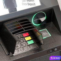 ATM machine. Terminal. Exterior 3D Model Vray, Corona