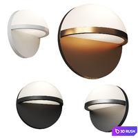 Mezza Vetro Outdoor Wall Sconce by Sonneman 3D Model Vray, Corona