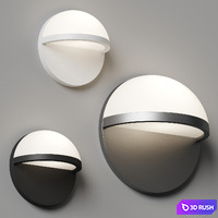 Mezza Vetro Outdoor Wall Sconce by Sonneman 3D Model Vray, Corona