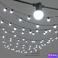 Editable garland belt light street 3D Model Corona