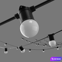 Editable garland belt light street 3D Model Corona