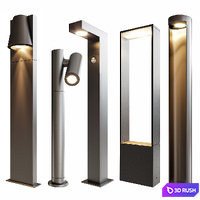 Lucide bollard lights 3D Model Vray, Corona