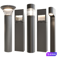 Bega bollard lights 3D Model Vray, Corona