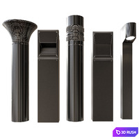 Bega bollard lights 3D Model Vray, Corona