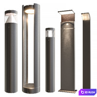 Lucande bollard lights 3D Model Vray, Corona