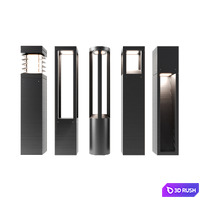 Pathway Lighting Set - Metal 3D Model Vray, Corona