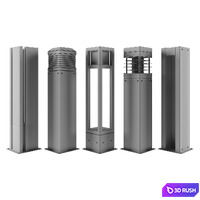 Pathway Lighting Set - Metal - Series 3 3D Model Vray, Corona