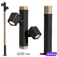 Street lights Archimet 3D Model Vray, Corona