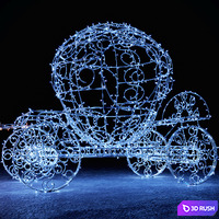 Horse carriage of garlands 3D Model Corona