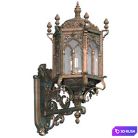 Copper outdoor wall Lantern lamp in oriental style. Arabic Streetlight Wall Lighted Copper Sconce 3D Model