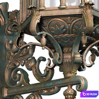 Copper outdoor wall Lantern lamp in oriental style. Arabic Streetlight Wall Lighted Copper Sconce 3D Model Vray, Corona