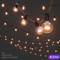 Editable garland retro 3D Model Corona