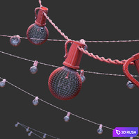 Editable garland retro 3D Model Corona