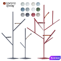 Blau tree lamp set 3D Model Vray, Corona