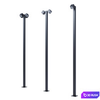 Set of outdoor spotlights H-6m 3D Model Corona