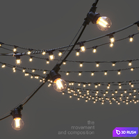Editable Garland on a rope 3D Model Corona