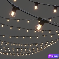 Editable Garland on a rope 3D Model Corona