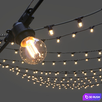 Editable Garland on a rope 3D Model Corona