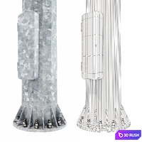 Lighting mast with stationary crown MGF-20-SR 3D Model Vray, Corona