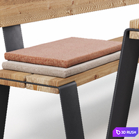 Outdoor furniture VONK table and benches 3D Model Corona