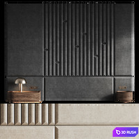 Headboard Cos 3D Model Vray, Corona
