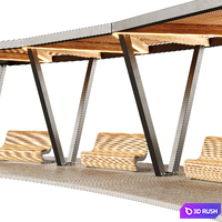 Pergola with swings, benches 2 3D Model Vray, Corona