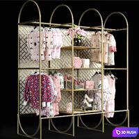Clothesstore hanger 17 3D Model Vray, Corona