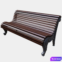 Park bench №1 3D Model Corona
