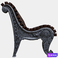 Park bench №1 3D Model Corona