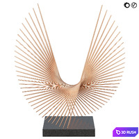 Bronze and Stainless Steel sculpture 3 3D Model Vray, Corona