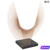 Bronze and Stainless Steel sculpture 3 3D Model Vray, Corona