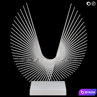 Bronze and Stainless Steel sculpture 3 3D Model Vray, Corona