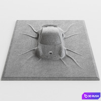 Abstract sculpture Porsche 911 GTS 3D Model Vray, Corona