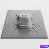 Abstract sculpture Porsche 911 GTS 3D Model Vray, Corona