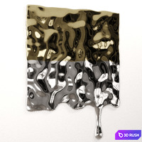 Decorative panel Drop from metal 03 3D Model Vray, Corona