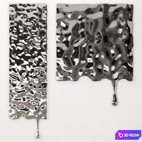 Decorative panel Drop from metal 03 3D Model Vray, Corona