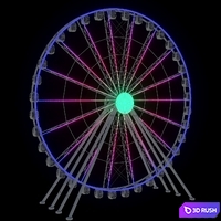 Ferris wheel 55 meters 3D Model Vray, Corona