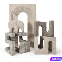 A set of sculptural decor in the architectural style. 3D Model Vray