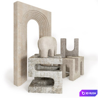 A set of sculptural decor in the architectural style. 3D Model Vray