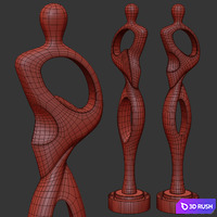 Contour Modern Figure Floor Sculpture 3D Model Corona