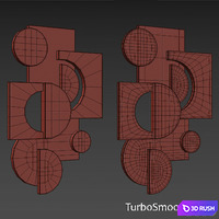 Decorative Wall Art 3D Model Vray, Corona