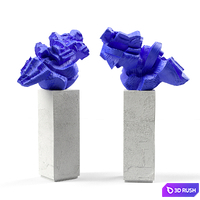 Cubist abstract modern sculpture 3D Model Vray, Corona