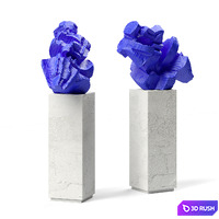Cubist abstract modern sculpture 3D Model Vray, Corona