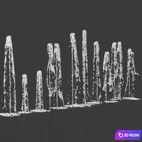 Fountain water jets 2 3D Model Vray, Corona