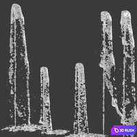 Fountain water jets 2 3D Model Vray, Corona