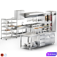 Cafe equipment 02 3D Model Vray, Corona
