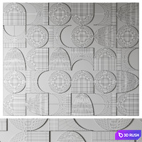 Geometry Wall panel 3D Model Vray, Corona